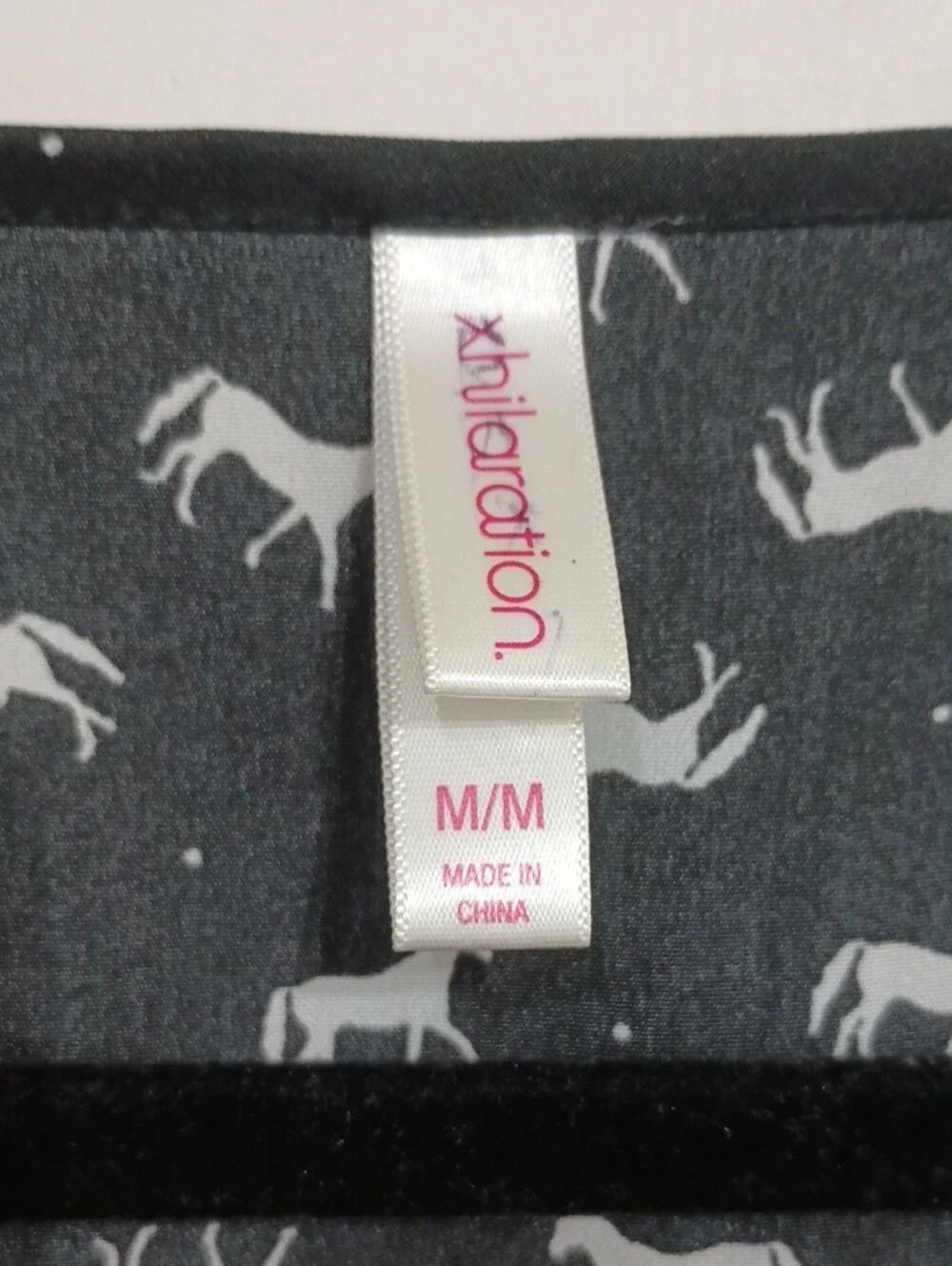Xhilaration Black Dress with White Horse Print